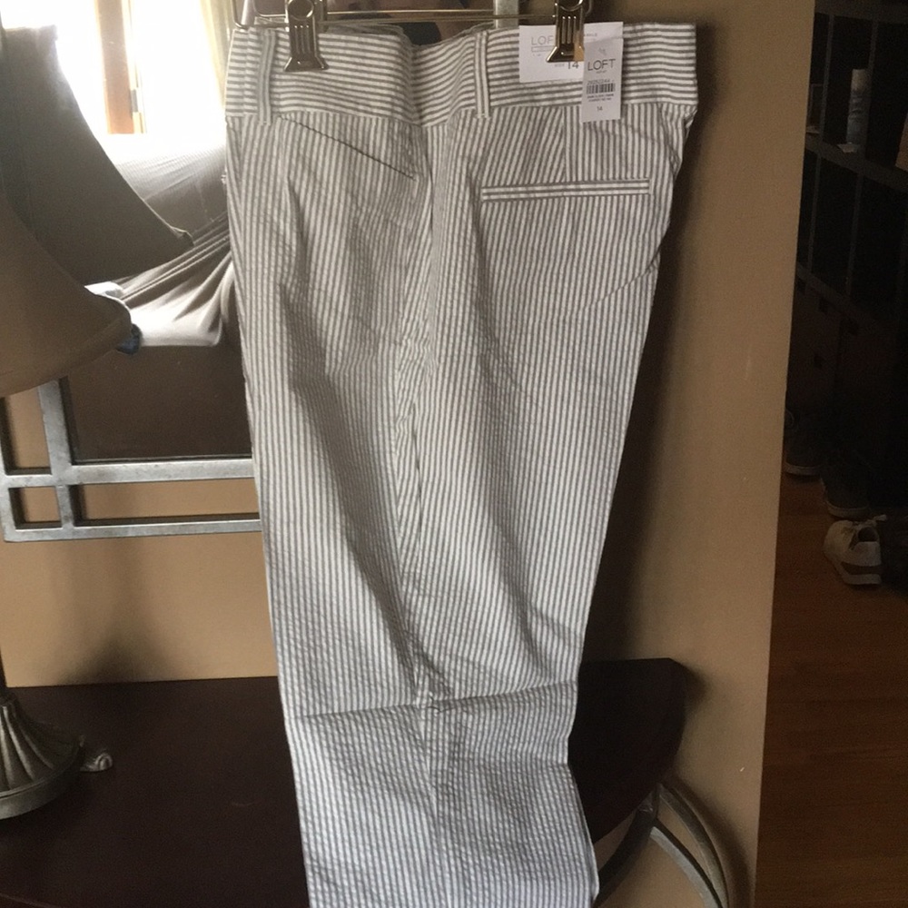 NWT LOFT Outlet Seersucker Ankle Pants